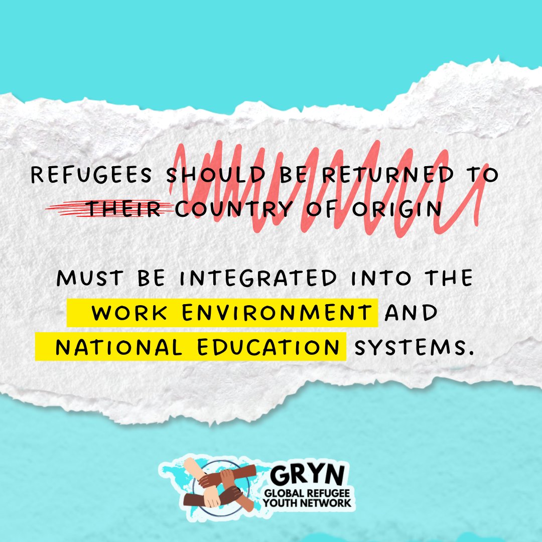 GRYN_NETWORK's tweet photo. Refugees must be integrated into the society of the host country and have the opportunity to make a new life there #Refugees #EqualOpportunities https://t.co/zFLJ9kFynR