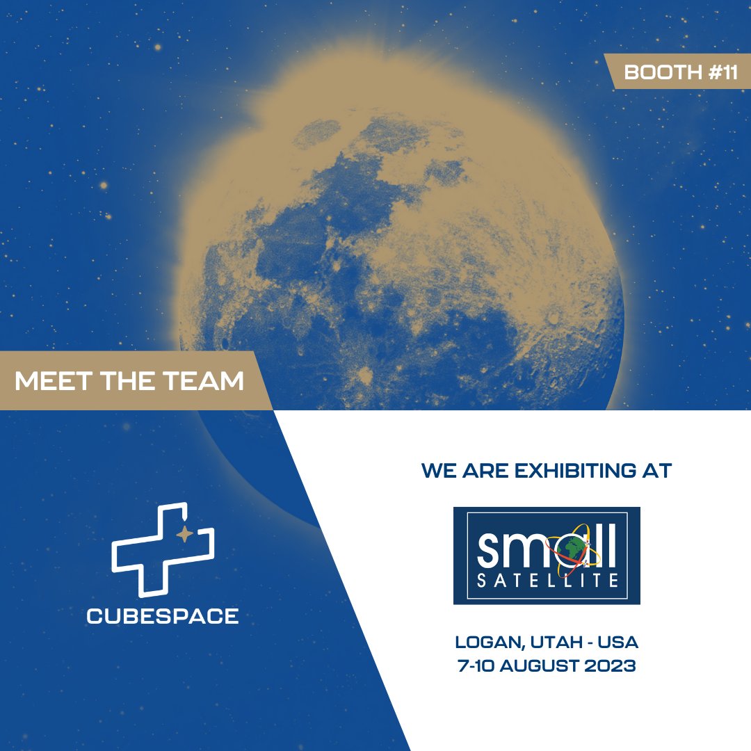 CubeSpace_ADCS's tweet image. We are exhibiting at @SmallSat from 7-10 August in Logan, Utah!
Stop by booth #11 to see and experience our latest #ADCS solutions and product offerings 🛰

Use the link below to schedule a meeting with our dedicated sales team:
calendly.com/cubespaceconfe…

#SmallSat2023 #CubeADCS