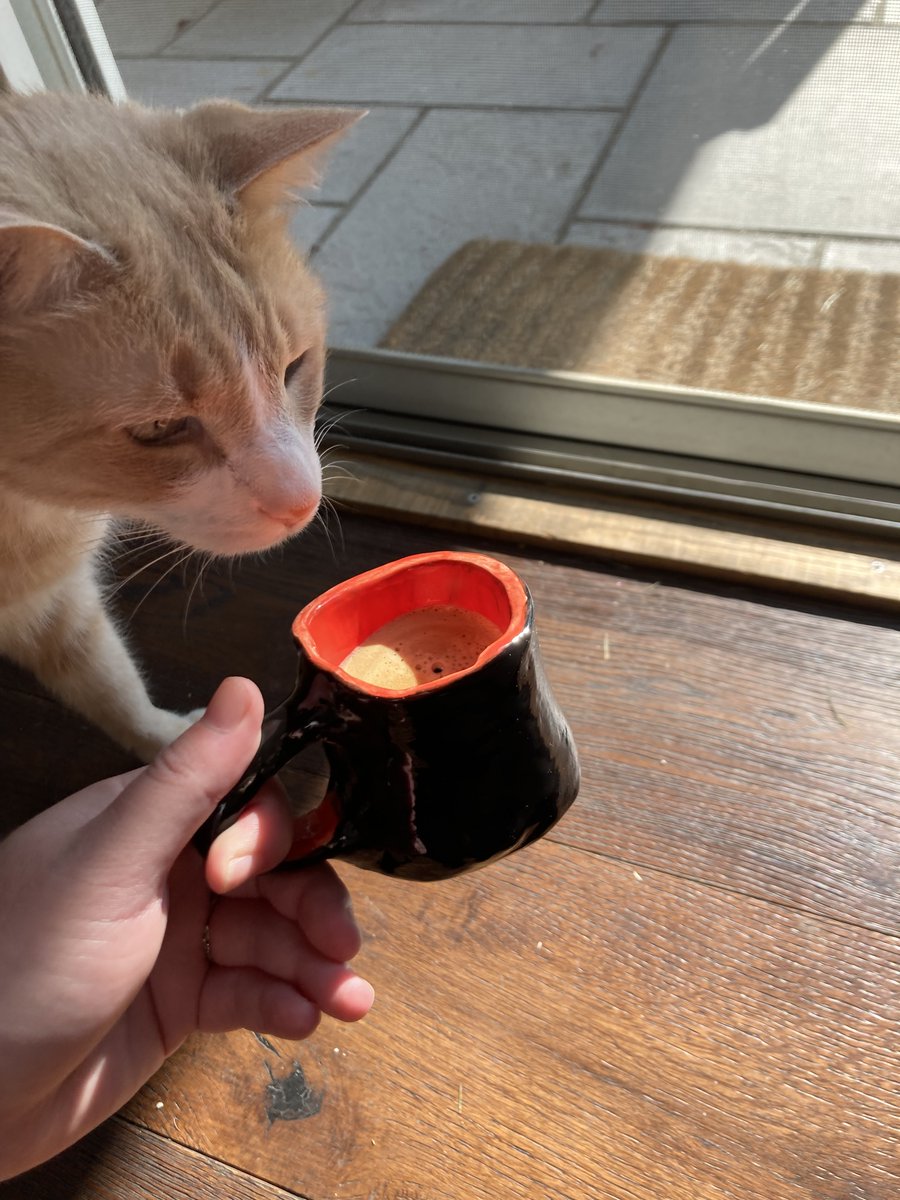 flirtymango's tweet photo. I'm doing an art residency in Vernon, Indiana next month for ceramics. Here is the first espresso cup I ever made with hand building. Excited to test out some underglaze decals I bought recently.

Any other ceramicists on here?? https://t.co/IxQ0ijYPyl