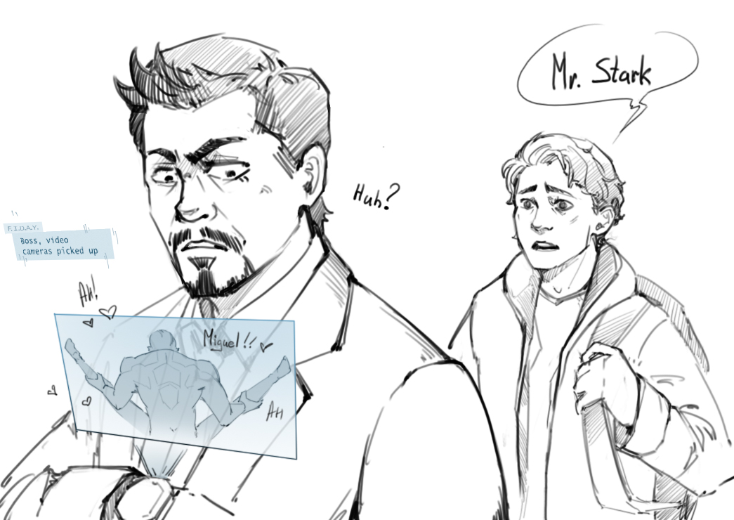 StarkLike34's tweet photo. Couldn't resist sequel 😅
I freaking love mixing these fandoms up
#MiguelOHara #starker #tonystark https://t.co/UNdLaYWyED