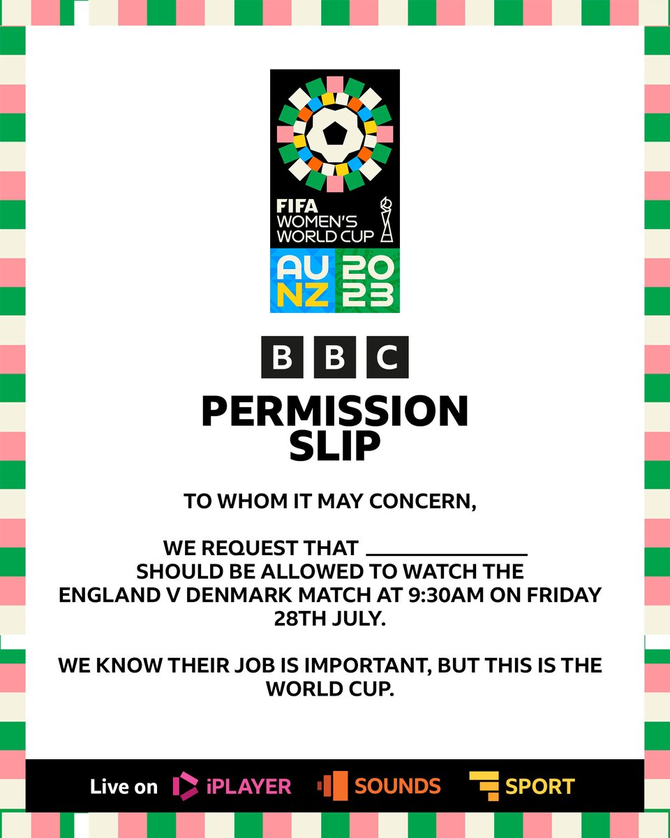 Send this to your boss 😉🏴󠁧󠁢󠁥󠁮󠁧󠁿

#FIFAWWC #Lionesses