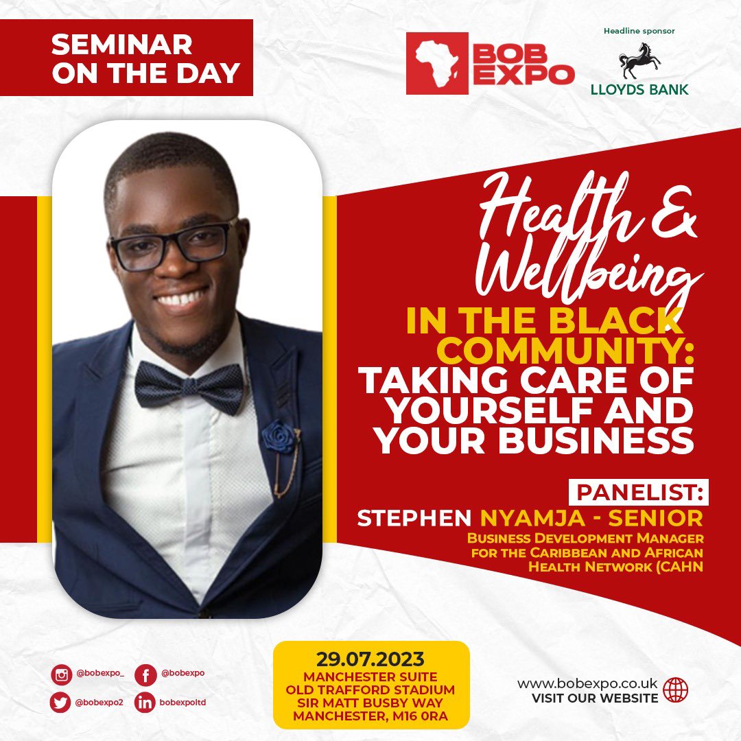 1/2 Excited to have Stephen Nyamja, Senior Business Development Manager for CAHN, facilitating the "Health and Wellbeing in the Black Community" seminar. Join us as he guides the discussion on taking care of yourself and your business. Discover valuable insights and…