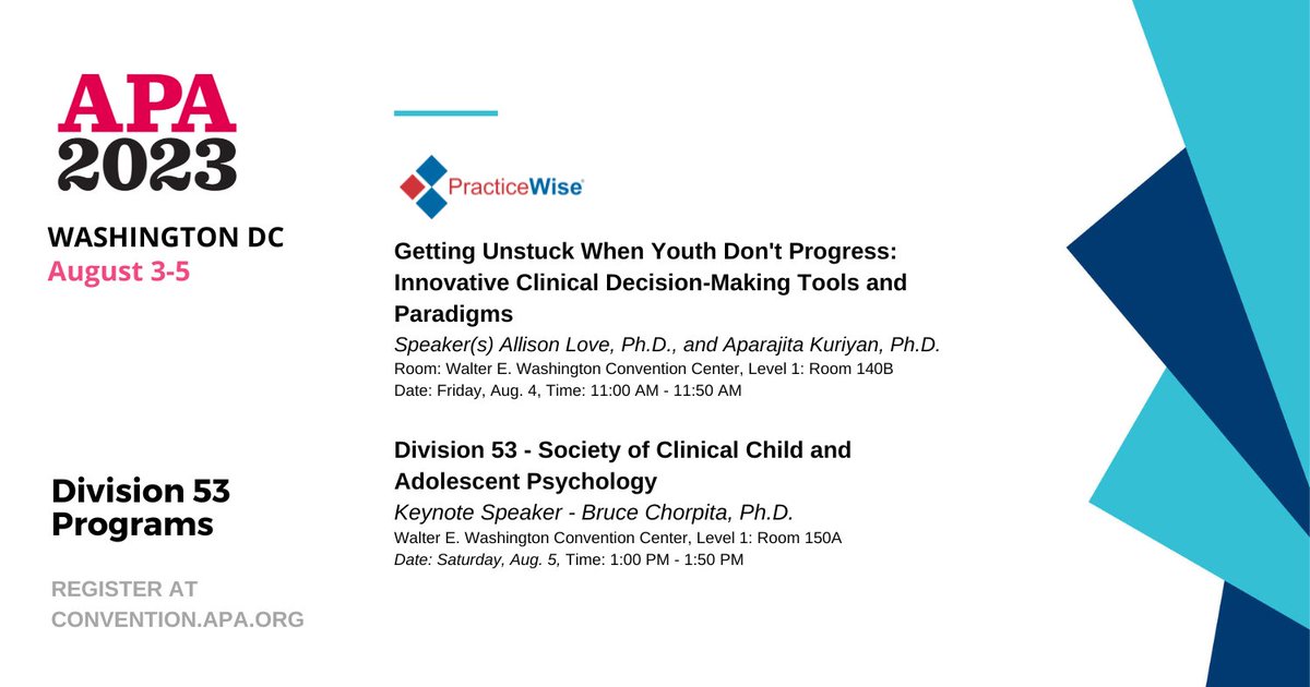 PracticeWise's tweet photo. Will we see you at #APA2023? Take a look at what PracticeWise team members will be showcasing.
See the full lineup at https://t.co/A8EsswT9pP.
#MentalHealth #PracticeWise #APA https://t.co/0mwRhalrt2