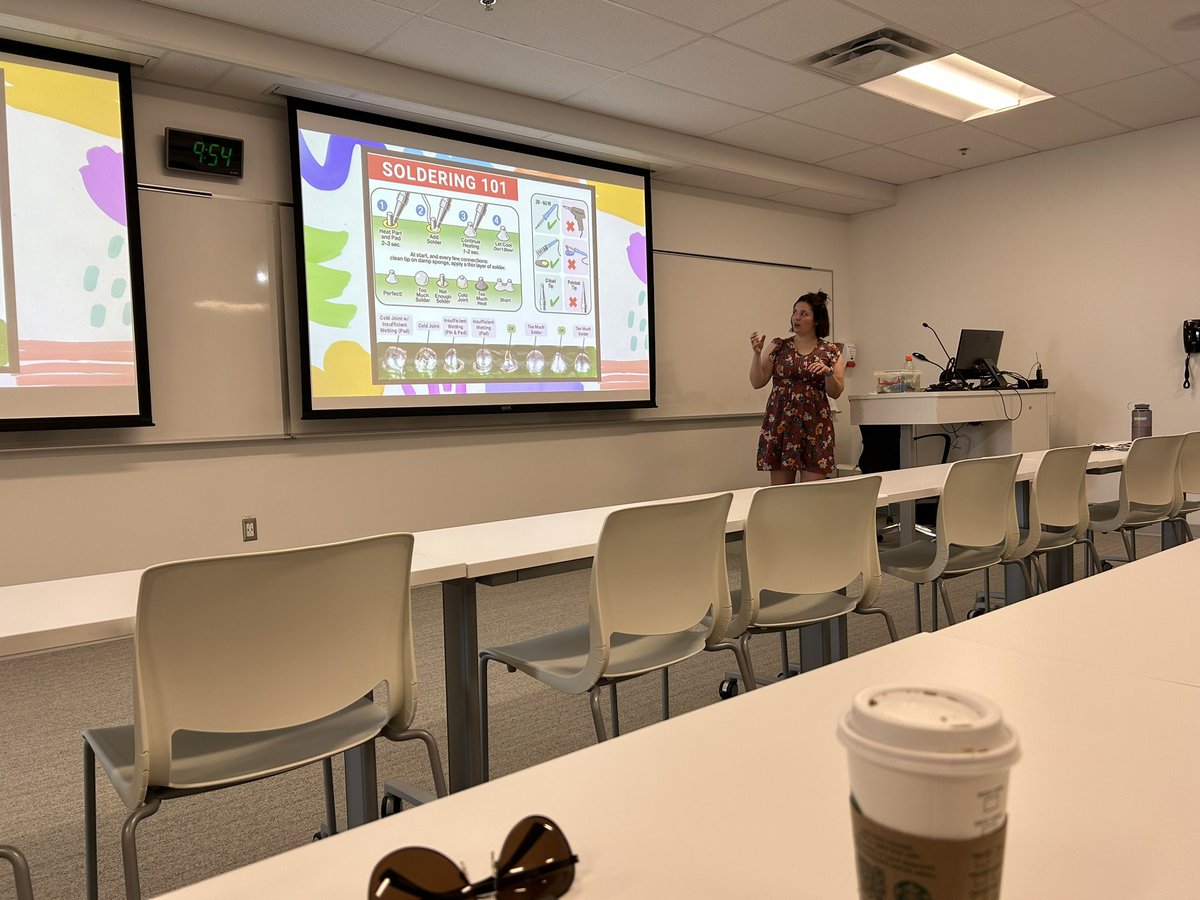 Learning how to solder and use 3D printed materials to help people in various ways at #ITcamp2023 with <a href="/AmandaMangione/">Mme.Mangione</a> and <a href="/MrBaskwill/">Mr.Baskwill</a>