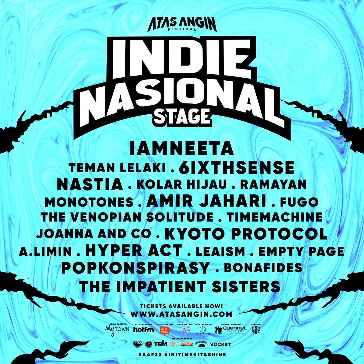 INDIENASIONAL STAGE OFFICIAL LINEUP!!

Stage ni korang boleh bergalau, berjoget, ber-healing, aihh semua lah boleh! Siapa yang confirm akan lekat dekat stage INDIENASIONAL nanti sila hadir!

Tiket still available!
atasangin.com