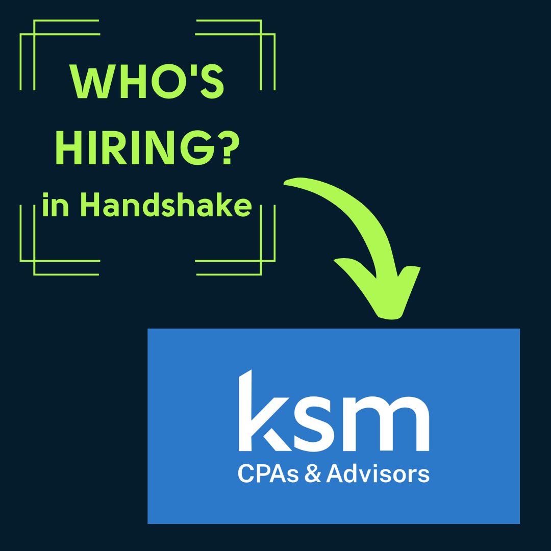 GetHiredSTJSI's tweet photo. Who's hiring in Handshake? KSM is looking for Tax Interns. 
Use the link in bio or https://t.co/Q150e3Q0oZ to log into Handshake. 

#gethiredstjohns #wherewillyouintern https://t.co/mC9xlSkmqm