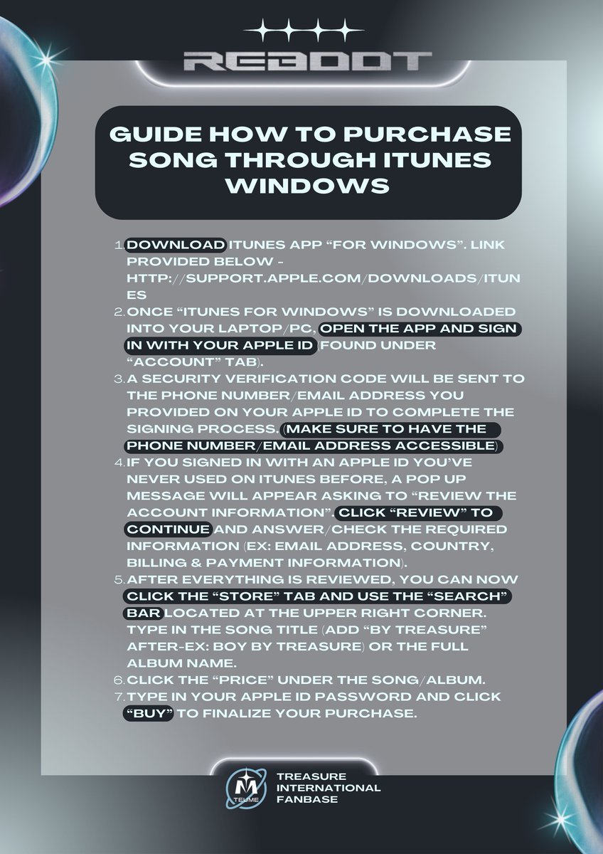 treasure_bllbrd's tweet photo. 📢TREASURE MAKER NOTICE

Teumes! Here's our #REBOOT Digital Sales Guide! Please read the posters carefully. We highly encourage you to follow our strategy for better charting. Help us spread!

#TREASURE #트레저@treasuremembers https://t.co/9qWtigTz4n