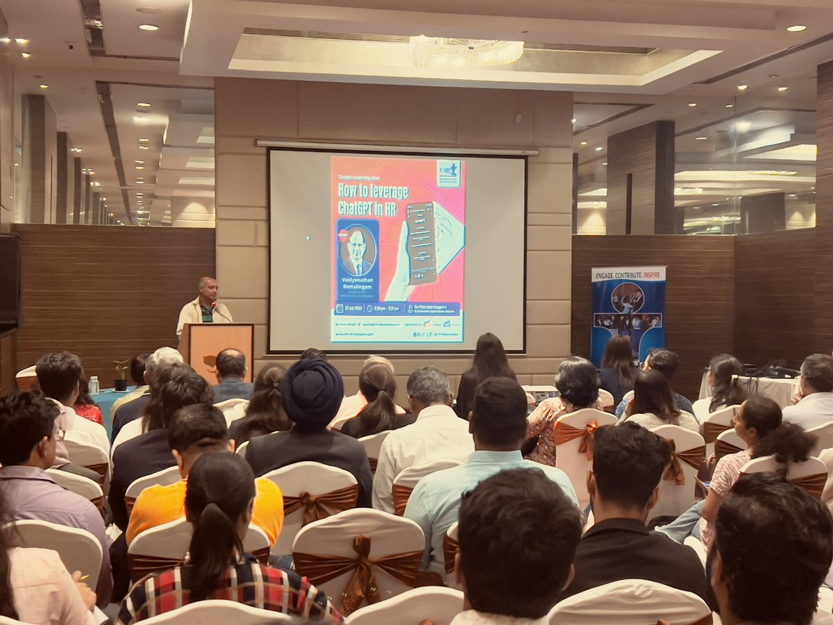 mitcchduddani's tweet photo. Housefull at @nhrdbangalore monthly meet 
#ChatGPT in #hr https://t.co/ZVj5RBPYsL