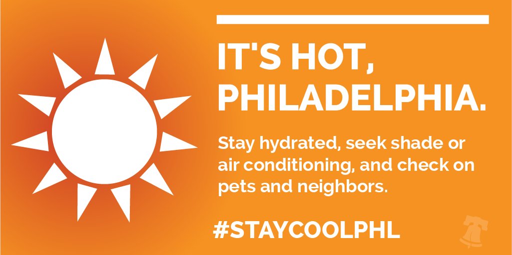 #StayCoolPHL tip: Avoid working, exercising, or playing outside during the hottest part of the day (usually noon to 5 p.m.).

More tips: bit.ly/3btsCRe
