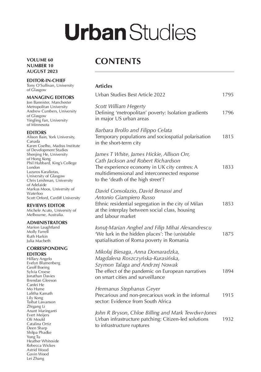 Urban Studies Journal tweet media