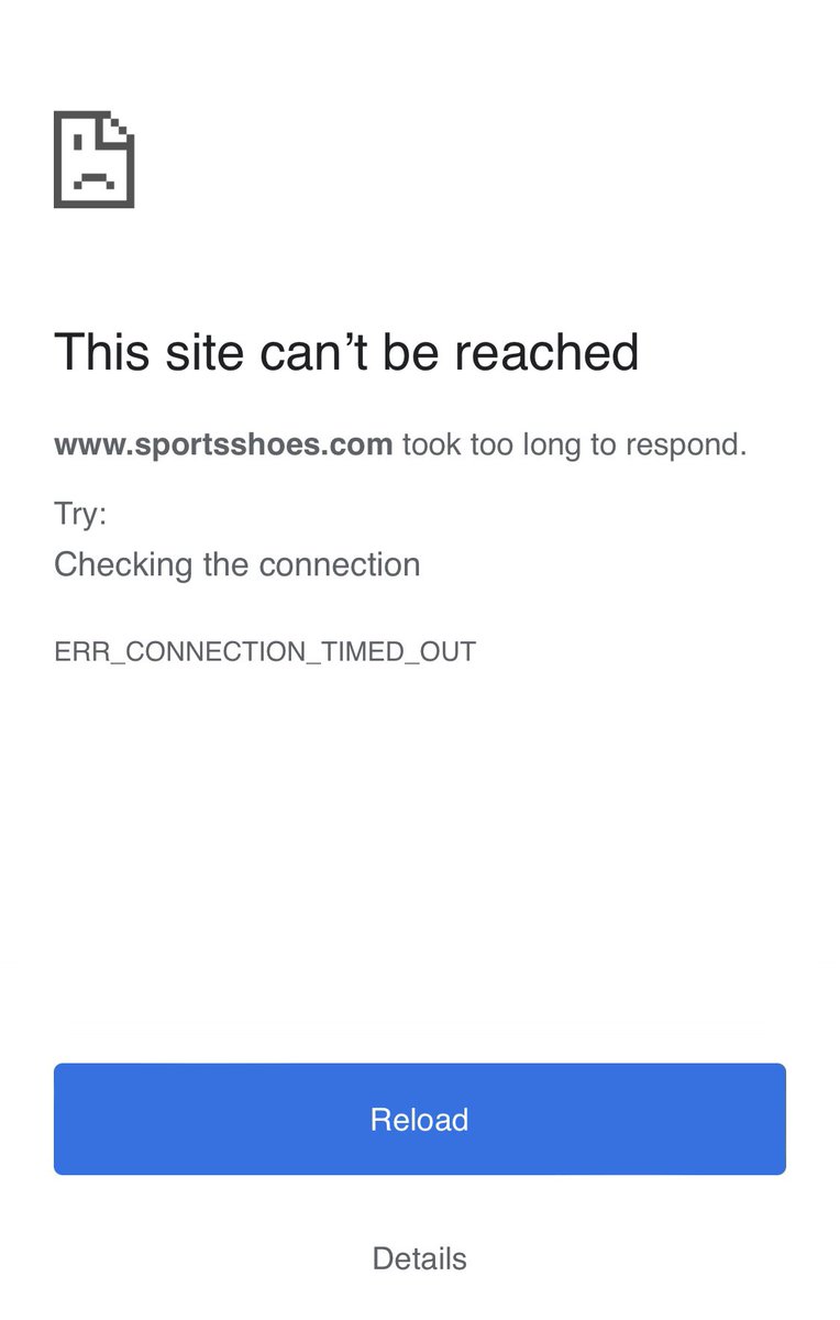 Is your website down @sportsshoes_com? I can’t get into it via an email link or via Google search…