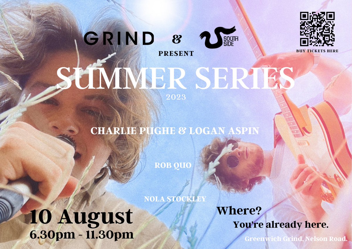 Hosting a Live Music night @ Greenwich Grind, 10/08/23. It’s gonna be vibes! 👀Get your tixxxx: 

Grind and Southside Present: Summer Series tinyurl.com/southsidese10