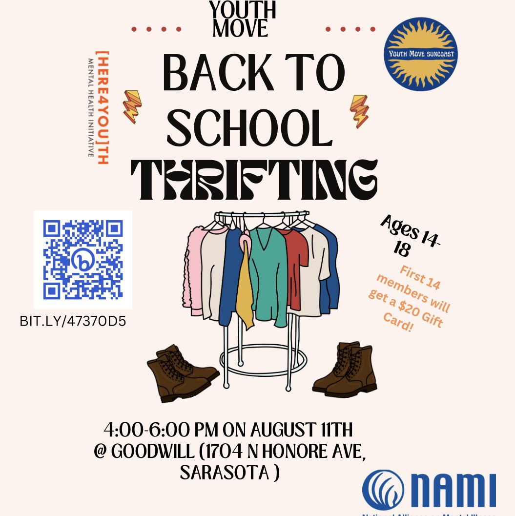 ymsuncoast's tweet photo. August events !!! #nami #youthMOVE #thrift #upcycle #backttoschool https://t.co/qotn7wMVZZ