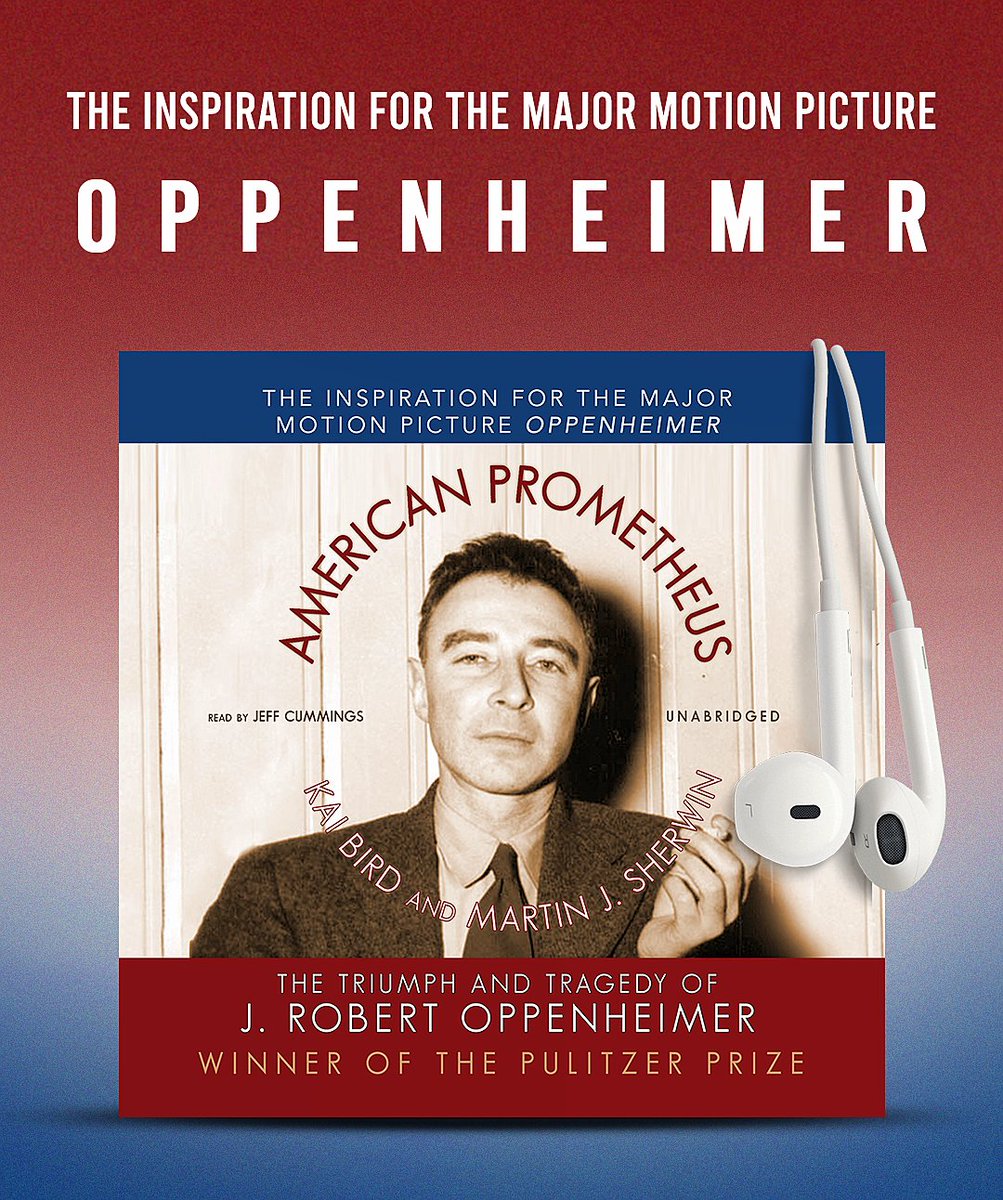 BlackstoneAudio's tweet photo. We’re taking it to the soundwaves for today’s edition of #WatchThisReadThat! If you also loved @OppenheimerFilm, hear the history like never before via the audio format of #AMERICANPROMETHEUS: The Triumph and Tragedy of J. Robert Oppenheimer.

https://t.co/ihMmKNLuBq
#Oppenheimer https://t.co/PIxbN25Ctc