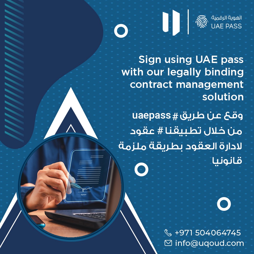 Secure legality with Uqoud. Sign the #contract digitally using #UAEPass. No more paperwork when you switch to a seamless, secure, and efficient process

uqoud.com

#projectmanagement #contractspecialist #contractsmanager #Uqoud #Digitalsignature #Contractmanagement