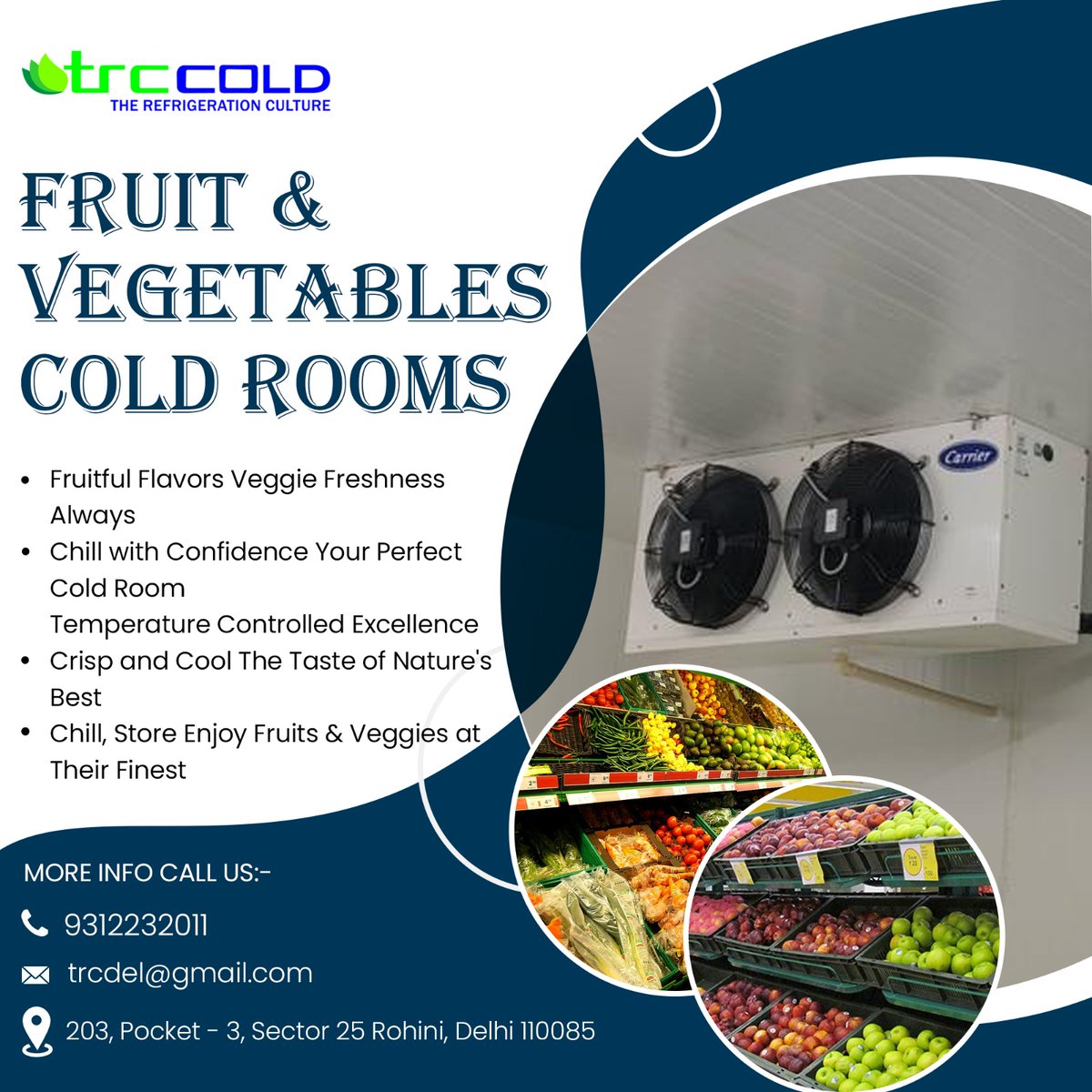 trccold's tweet photo. Caring For Your Cold Chain Solution
𝐅𝐫𝐮𝐢𝐭 &amp; 𝐕𝐞𝐠𝐞𝐭𝐚𝐛𝐥𝐞𝐬 𝐂𝐨𝐥𝐝 𝐑𝐨𝐨𝐦𝐬

For More Details:
📷+919312232011
📷trcdel@gmail.com
📷https://t.co/HIoWmN4r6w

#trccold #ColdRooms #VegetablesColdStorage #FruitColdStorage #TemperatureControl #ColdChainSolution https://t.co/Zdqg94jTEn