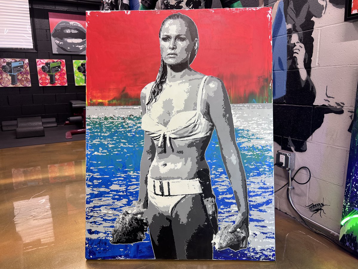 “URSULA” - 48” x 36” - Oil, acrylic and spray on canvas. Available now. Email info@billymorrisonart.com or direct message for more details. https://t.co/1imqt5bK3U