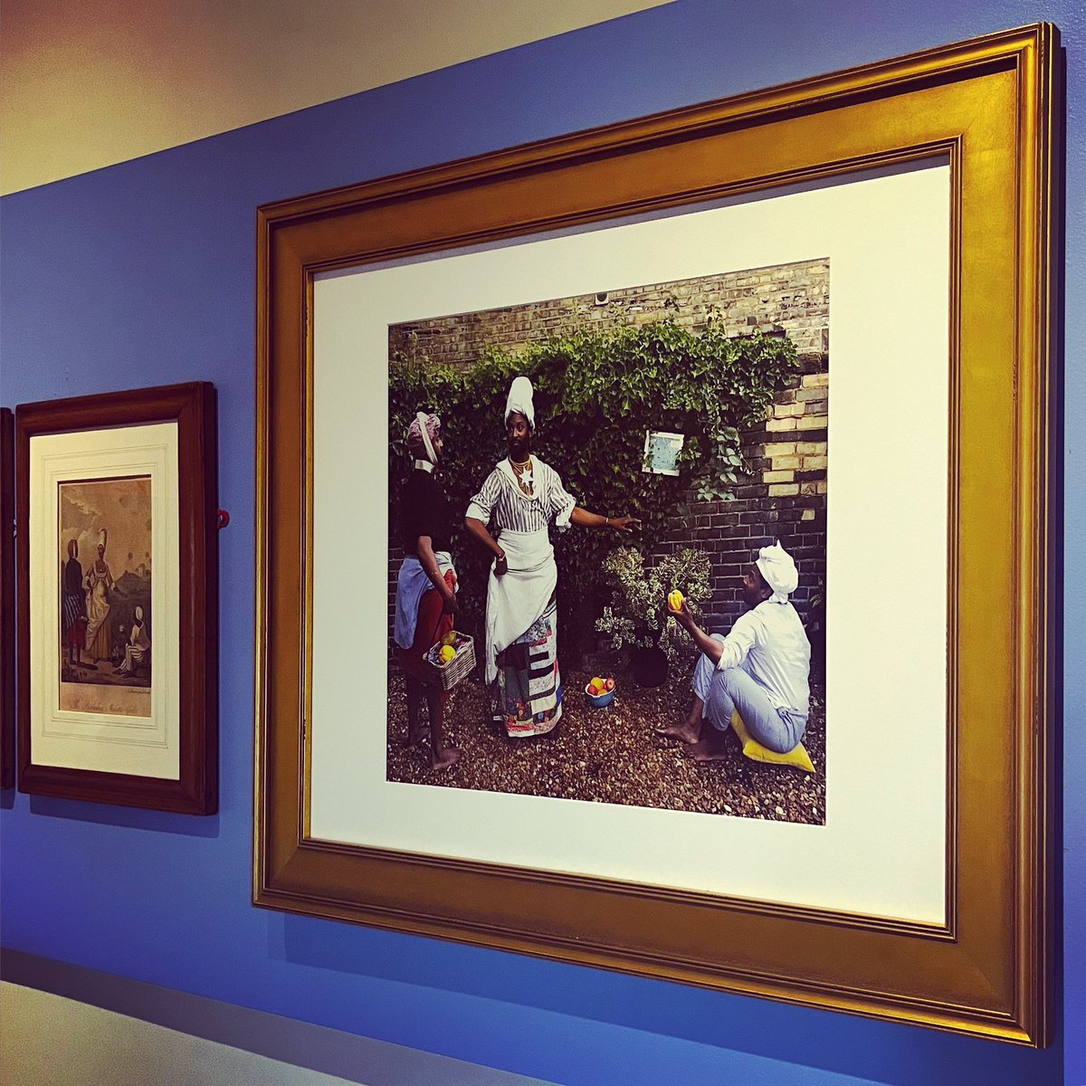 Delighted see pieces from my #RediscoveringBlackPortraiture series join the collections 🇧🇧 <a href="/BarbadosMuseum/">Barbados Museum</a> alongside the originals. A privilege to mark this with Youth Ambassadors for Heritage and Climate Change from Barbados and Scotland.