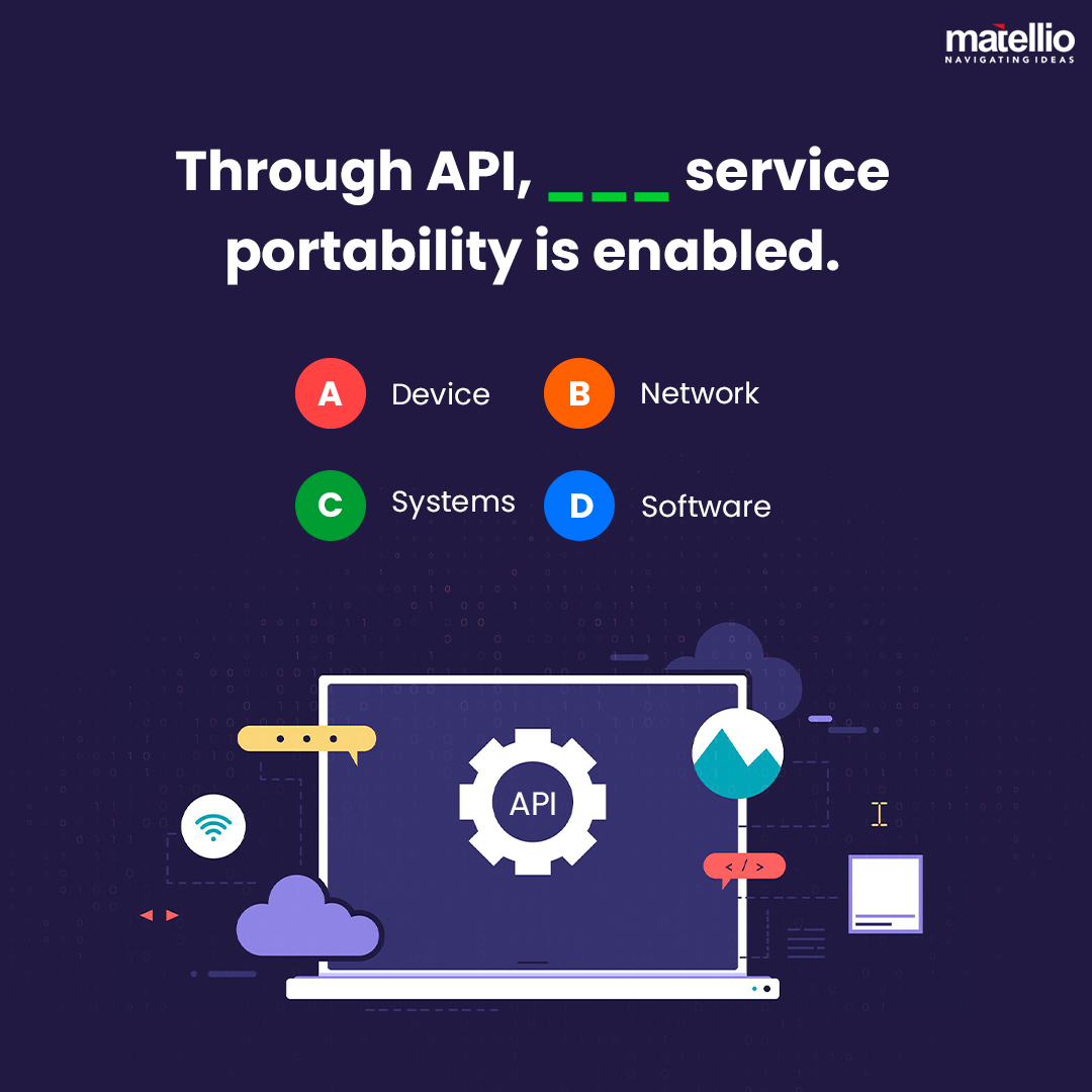 Matellio_Inc's tweet image. Discover how APIs empower you to switch effortlessly between devices, networks, services, and systems. Take the quiz and test your knowledge!
#MLDevelopment #TechTrivia #APIPortability #TechQuiz #TechKnowledge #APIInsights #LearnTech #APIsExplained #TechChallenge #TechQuizTime