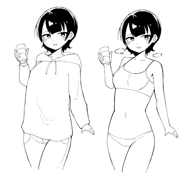 身体のれんしゅう こういうボーイッシュな女の子が誘ってきてくれたらいいのにと思いながら描いていた 
