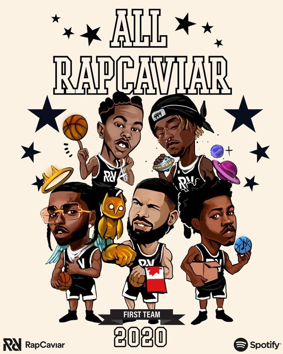 Drake is the only artist to make the #AllRapCaviar first team 4 years in a row 🏆🏆🏆🏆 You think he'll be this year's MVP? 🤔