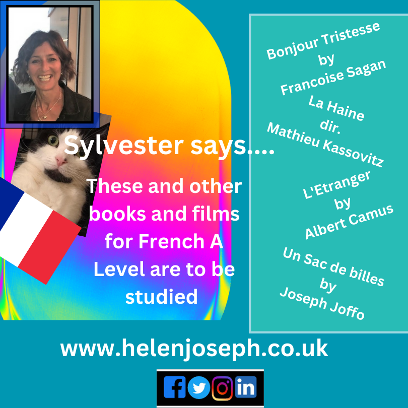 #French #Alevel can be daunting but I can help you with these #books and #films mentioned along with others on the syllabus - visit my website to find out more details #FrenchAlevel #IB #Frenchtuition #Privatetuition #homelearning #BonjourTristesse #LaHaine #tutor #tutoring