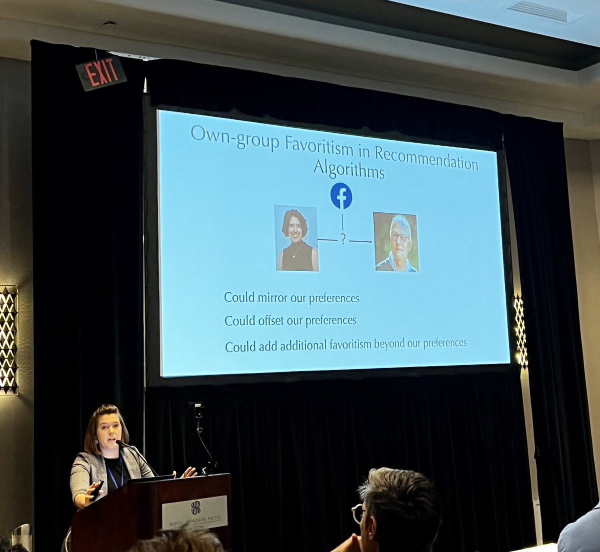 Super interesting new study by @AmandaYAgan @m_sendhil and coauthors on algorithmic bias, finding that algorithmic ranking of posts on FB newsfeed adds own-group preferences above and beyond those of users’ own preferences. #nbersi2023