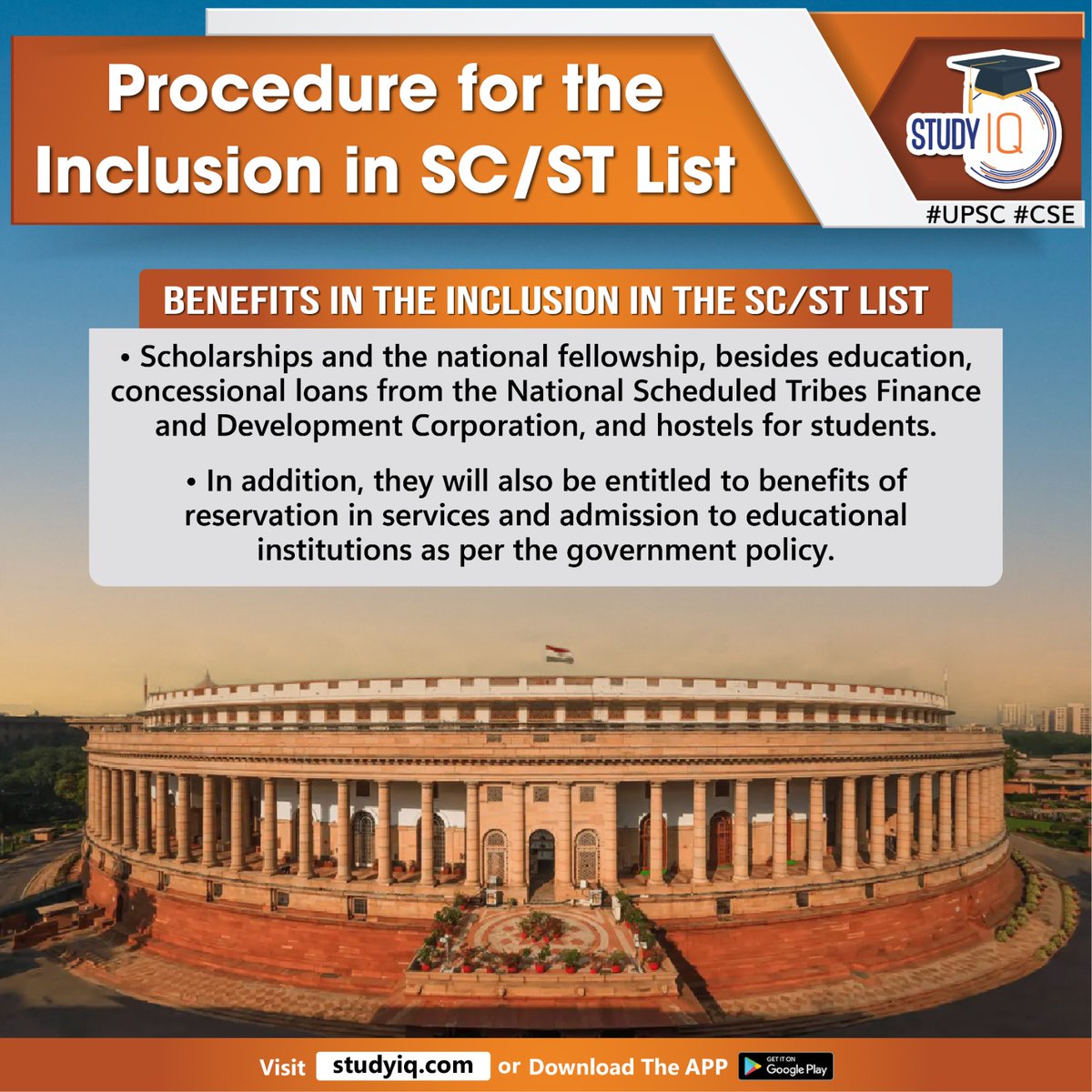upsciq's tweet photo. Procedure for the Inclusion in SC/ST List
#sc #st #sclist #stlist #whyinnews #constitutionofindia #scheduledcastes #scbill2023 #loksabha #maharcommunity #chhattisgarh #article341 #scheduledtribes #unionterritory #socialeducation #economicbackwardness #stcommunity #india https://t.co/ISaMRH9KBd