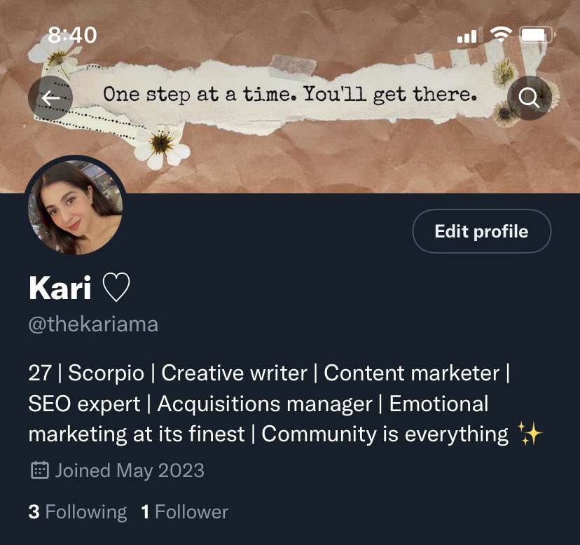 thekariama's tweet photo. Serious about growing your Twitter account? Nothing is beyond your reach.

👉🏼 Tweet compelling content
👉🏼 Tweet 2-3 times per day
👉🏼 Reply to tweets and send DMs
👉🏼 Rely on a grammar checker
👉🏼 Ask questions
👉🏼 Be vulnerable
👉🏼 Celebrate milestones

My before &amp; after journey: ✨ https://t.co/BIM4htb7Ka