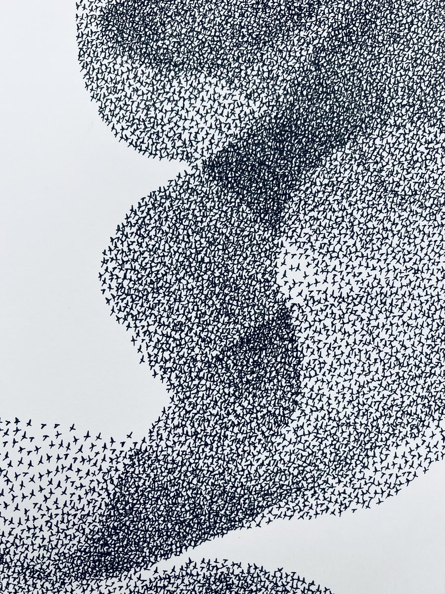 AtelierGeeraets's tweet photo. Het laatste werk voor mijn vakantie is een zwerm.

‘Niets is lukraak’
50 x 65 cm
Pigmentinkt op papier

Retweet is lief. https://t.co/nLKJUyGFIR