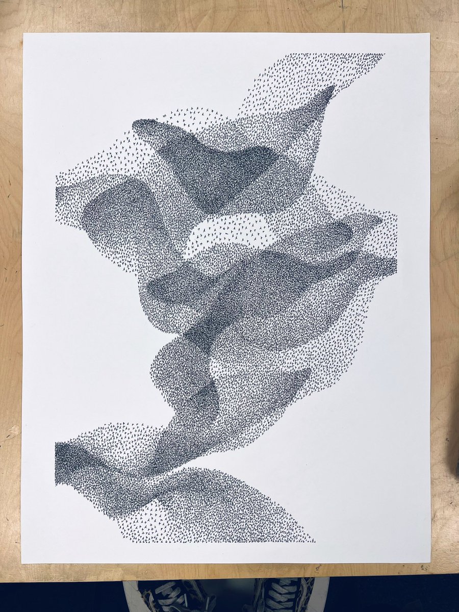 AtelierGeeraets's tweet photo. Het laatste werk voor mijn vakantie is een zwerm.

‘Niets is lukraak’
50 x 65 cm
Pigmentinkt op papier

Retweet is lief. https://t.co/nLKJUyGFIR