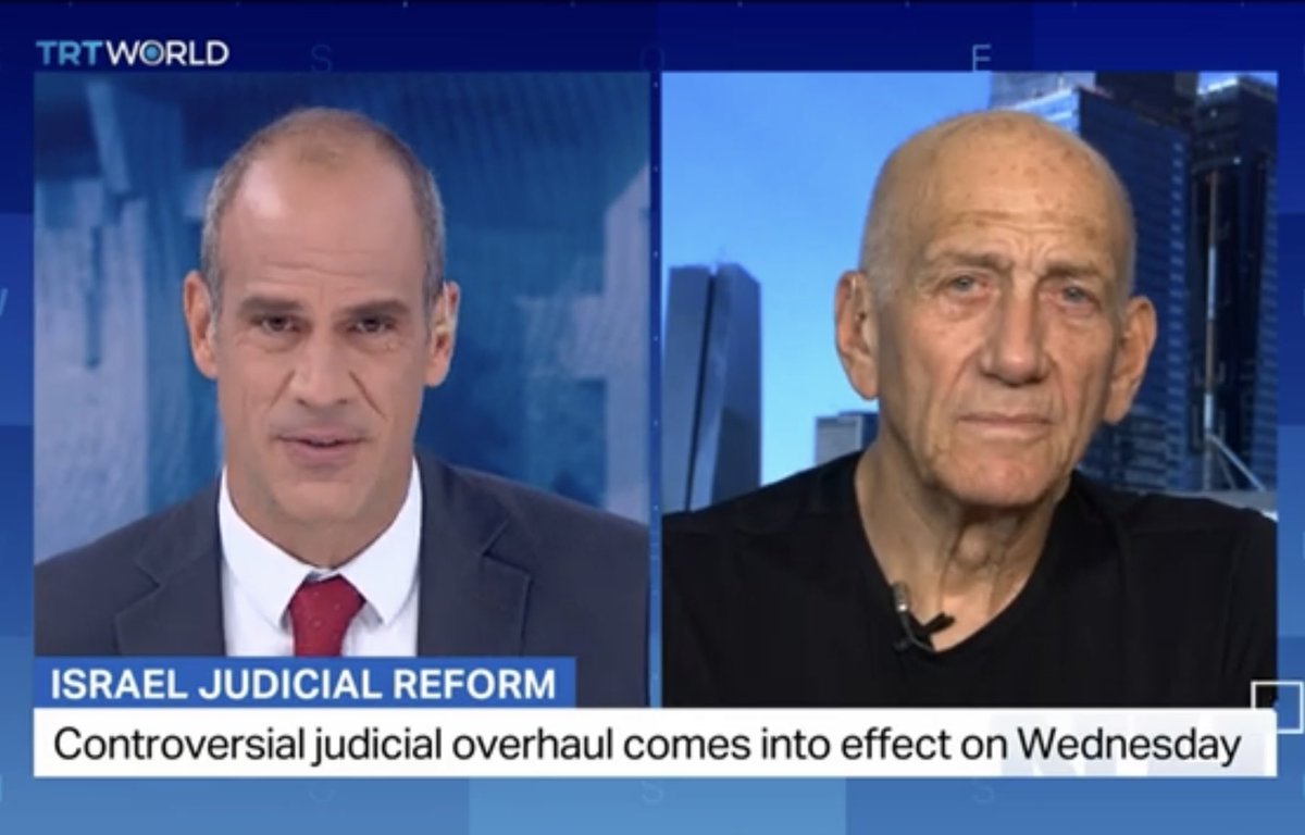 tgoudsouzian's tweet photo. Wide ranging discussion here on Netanyahu’s judicial reform with former #Israel PM Ehud Olmert. Watch this interview conducted by ⁦@alicanayanlar⁩ : https://t.co/YSOxmoHu2z https://t.co/0W4he8yulN