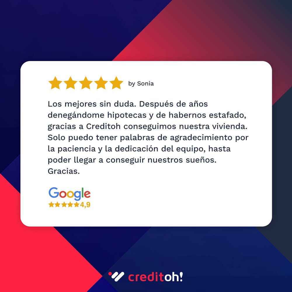 Tu opinión nos importa, por eso nos preocupamos para que tengas las mejor experiencia.  
👉 creditoh.com/solicita-estud…

#creditoh #asesorhipotecario #asesorfinanciero #brokerhipotecario #hipoteca100 #hipoteca