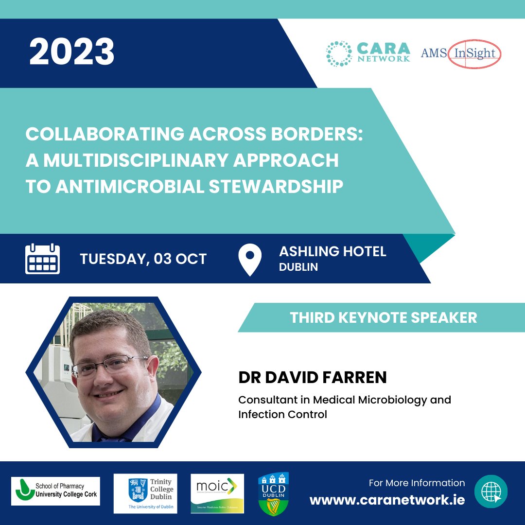 caranetwork1's tweet photo. The BIG Speaker Reveal, Part 3!📢

We're glad to share that @David_Farren, consultant in Medical Microbiology and Infection Control Doctor at the Northern Health and Social Care Trust, is our third keynote speaker.🎉

Stay with us for more information.👍
@AMSInSight #teamNORTH https://t.co/QBtf3uKZDj