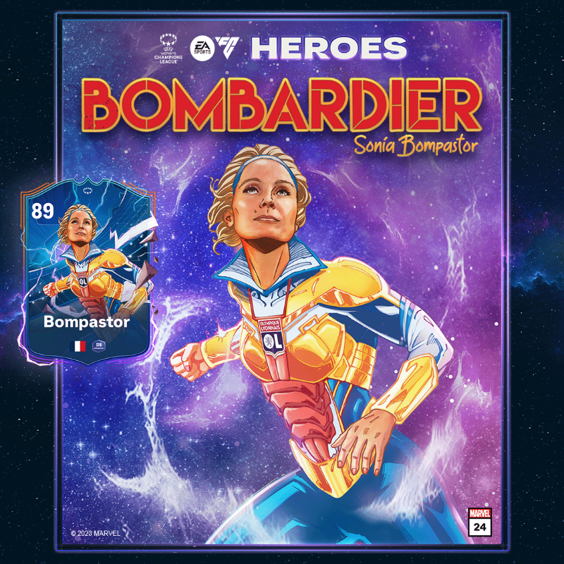 EASPORTSFC's tweet photo. From @ChampionsLeague and @UWCL heroics to #FC24 Heroes.

The squad of extraordinary abilities gains five more members. @Marvel

Pre-order #FC24 Ultimate Edition by August 22 to get your Ultimate Team Hero: https://t.co/y6u8dzEviE