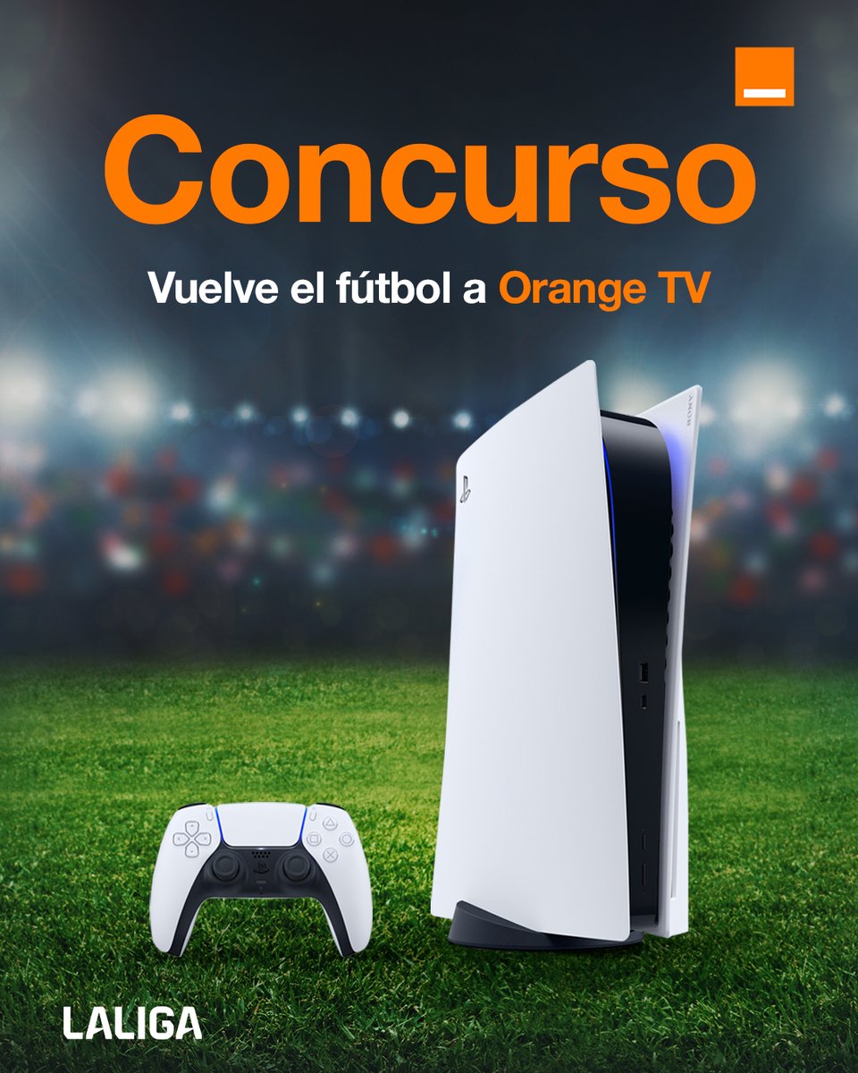 OrangeTV_es's tweet photo. ¡CONCURSO! ⚽ Se acabó la espera... vuelve #LaLiga en #OrangeTV 🏆 ¡Gana una PS5 para celebrar una nueva temporada de fútbol! 🔥 ¿Cómo? 👇
 
✅ Sigue a @OrangeTV_es 
🔁 Haz RT
💬 ¿Cómo vas a vivir el comienzo de La Liga? + #TodoelFutbolconOrangeTV
 
BBLL: https://t.co/izcHcIZmyJ https://t.co/bmDVWxaIlG