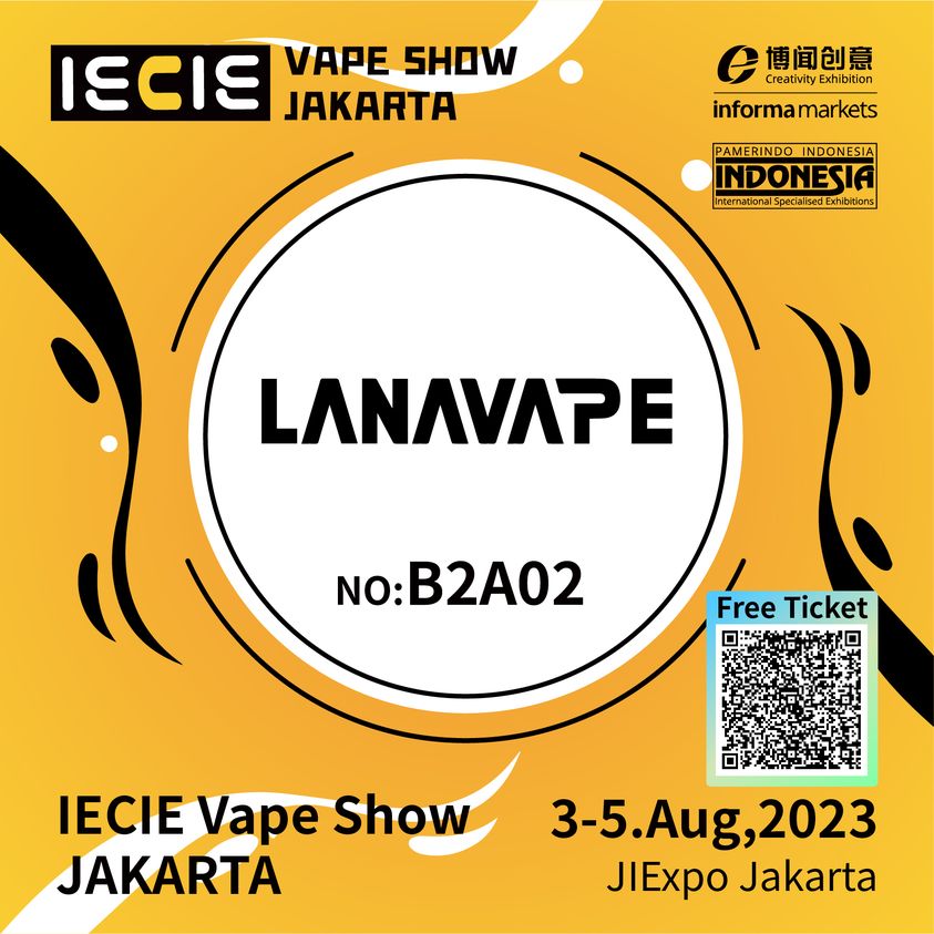 Lanapods's tweet photo. LANAVAPE is coming to IECIE Jakarta vape show 2023 as an exhibitor(booth: B2A02)! 📷
This vape show will open on Aug. 3-5, 2023! Hoping to see you guys! 📷
Free ticket: https://t.co/e6kTgcJN05
About IECIE pls see: https://t.co/qJgwXdA7vM
#vapeforlife #lanavape https://t.co/ziOChyBfBO