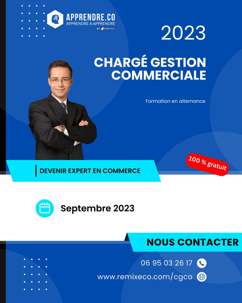 ReMixEco's tweet photo. Prêt à donner un coup de boost à votre carrière ? 🚀💼 Découvrez notre formation de Chargé de Gestion Commerciale chez https://t.co/lGqank5grP et devenez un professionnel recherché sur le marché du travail ! #gestioncommerciale #carriere #apprendreco https://t.co/C8beH4Dh6n