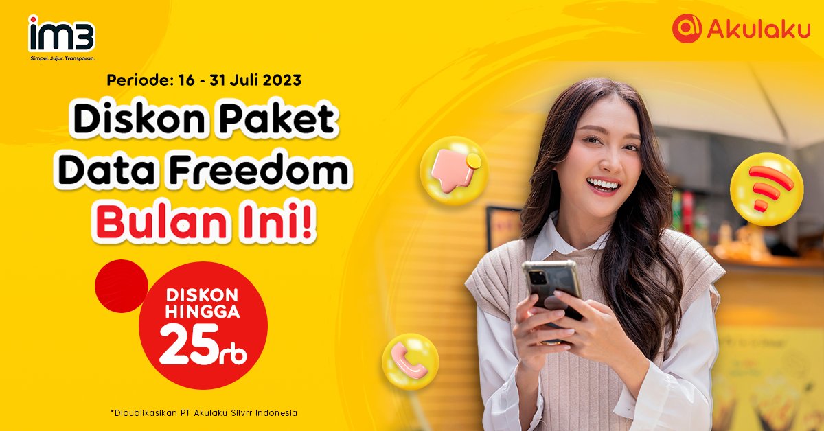 akulakuID's tweet photo. Udah paling hemat🤑
Top up di sini https://t.co/taQO8qcwBh biar kamu bisa nikmatin DISKONNYA HINGGA 25RB😱📱
#PromoFreedom #PromoIndosat #AkulakuIndonesia #DiskonPaketData #PengenApaSemuaBisa https://t.co/R3fOJbFuH0