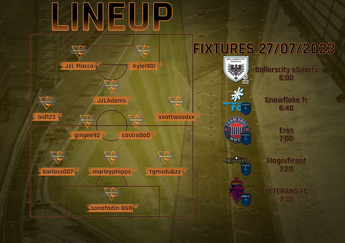 Prominent New (@prominentnew) on Twitter photo After another solid session, We look to carry on the form and pushing on in the Championship, there has been couple of changes which sees a very strong side out tonight 💪
5 games tonight let's push on lads UP THE PROM
<a href="/VPGEurope/">Virtual Pro Gaming | Europe</a>
<a href="/VPGUK/">VPG UK Leagues</a>
<a href="/OfficialVPG/">Virtual Pro Gaming</a> After another solid session, We look to carry on the form and pushing on in the Championship, there has been couple of changes which sees a very strong side out tonight 💪
5 games tonight let's push on lads UP THE PROM
<a href="/VPGEurope/">Virtual Pro Gaming | Europe</a>
<a href="/VPGUK/">VPG UK Leagues</a>
<a href="/OfficialVPG/">Virtual Pro Gaming</a>