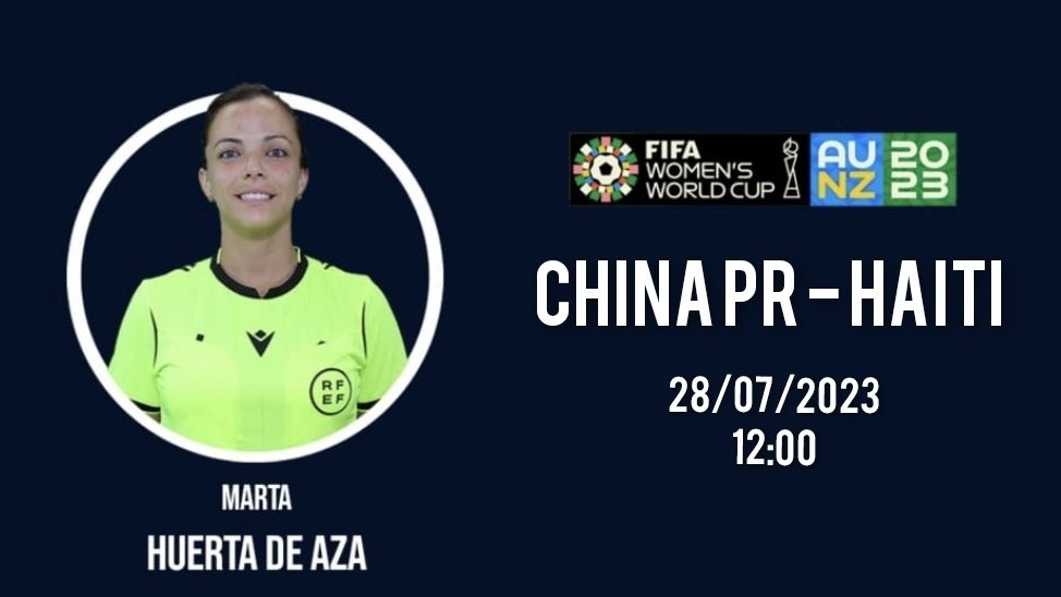 CITAFTENERIFE's tweet photo. 🗺 Nuestra compañera Marta Huerta de Aza ya conoce cuál será su partido de debut en la Copa Mundial Femenina 

⚽️ Dirigirá el encuentro del grupo D entre las selecciones de la República Popular China y Haití, que se celebrará en el Hindmarsh Stadium de Adelaida

🍀 ¡Mucha suerte! https://t.co/4hPQm6MNUe