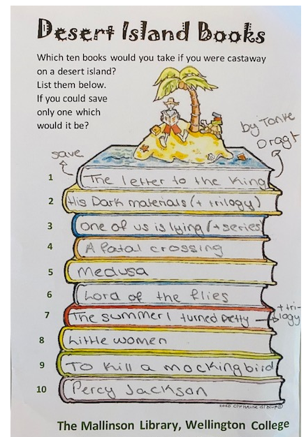 Welly_Library's tweet photo. Lovely to receive our first 'Desert Island Books' from one of our new Y9s. An eclectic list from a keen reader. What would you choose? #holidayreading #DesertIslandBooks #TopTenReads https://t.co/TARtolCTKK