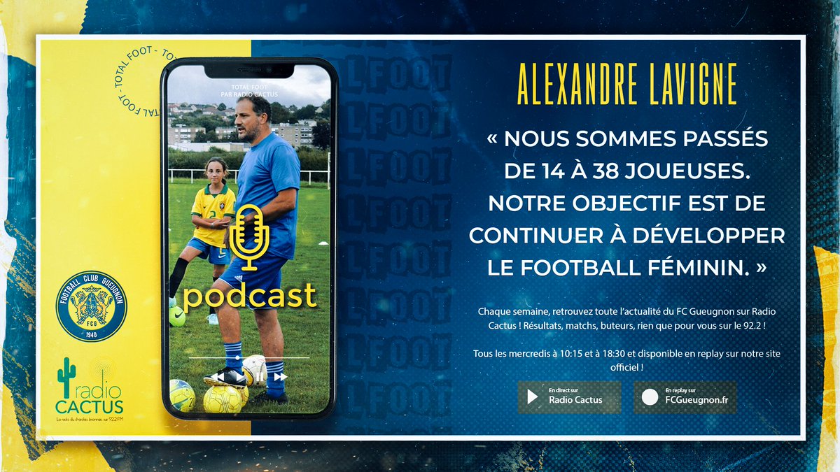 FCGueugnon_Off's tweet photo. 🟡🔵 #TotalFoot | 🎙️ 𝗔𝗹𝗲𝘅𝗮𝗻𝗱𝗿𝗲 𝗟𝗮𝘃𝗶𝗴𝗻𝗲 : « Nous sommes passés de 14 à 38 joueuses. Notre objectif est de continuer à développer le football féminin. »
🔎 Découvrez l'interview complète de notre responsable du pôle féminin sur : https://t.co/rWpQjvQnKt https://t.co/zWPAqXjKXo