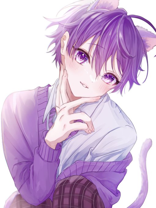 「猫男 紫色の目」のTwitter画像/イラスト(新着)｜4ページ目