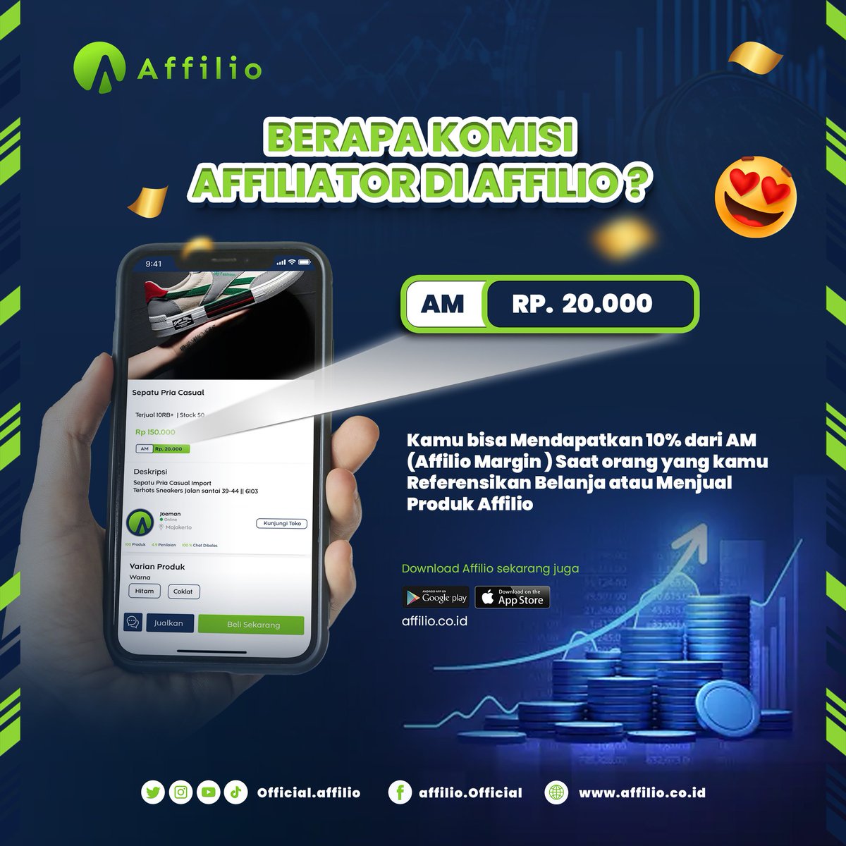 OfficialAffilio's tweet photo. Kamu bisa Mendapatkan 10% dari AM (Affilio Margin )
Saat orang yang kamu referensikan belanja atau menjual produk Affilio

Kira kira kamu pengen dapet komisi berapa sobat ??

#bisnisonline #bisnismilenial #affilio #raffiahmad #gratis https://t.co/raAUpXqh8G