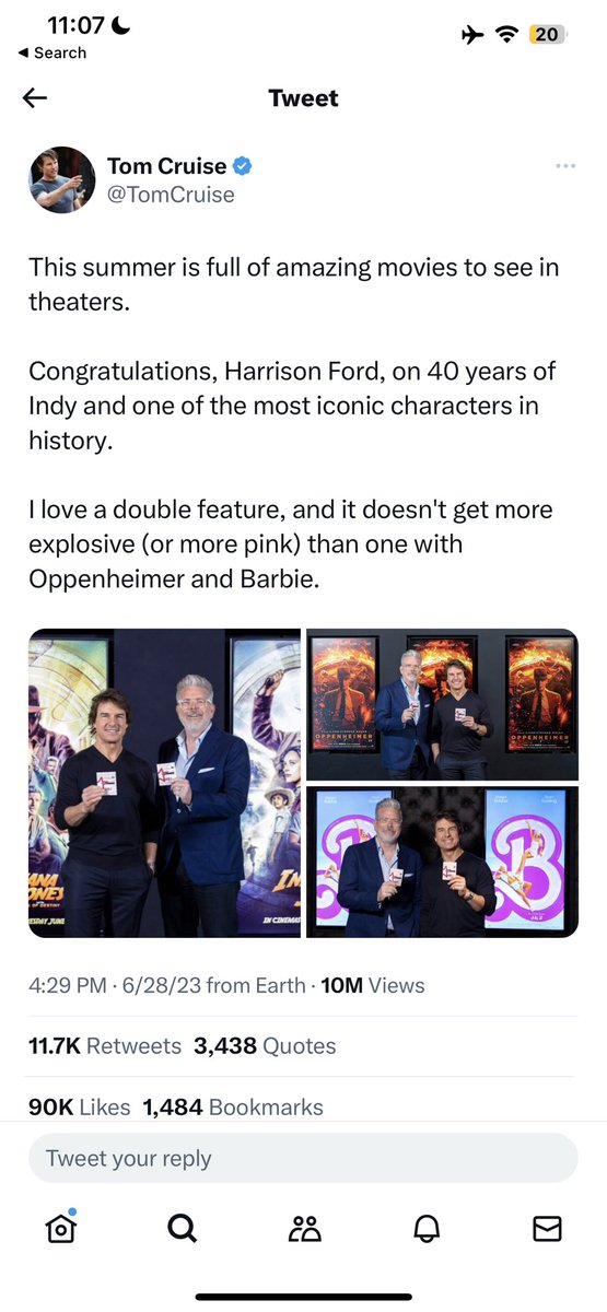 Should this man and this moment get credit for the inception of #barbenheimer?
⁦<a href="/MattBelloni/">Matthew Belloni</a>⁩ ⁦<a href="/Lucas_Shaw/">Lucas Shaw</a>⁩