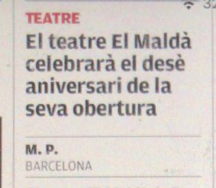 RamonaViaPros's tweet photo. @maldateatre @amicsdelprat @elprat_tv @elpratradio @ElPratCultura @rtvvilafranca @casalvilafranca @InsDali @insmila @PuntAvuiCultura es fa ressò d’El plaer de la tristesa’ dins de la programació del 10 aniversari del @maldateatre. Podeu comprar les entrades. En queden poques per a l’estrena! ☝🏼☝🏼☝🏼☝🏼 https://t.co/ICLEMLy1qt