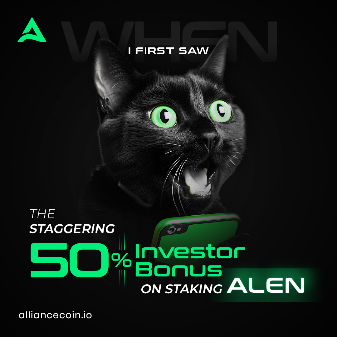alliancetokens's tweet photo. Unbelievable Gains Await! Don't miss out on the #staggering 50% Investor #Bonus for #staking #ALEN #tokens. Your path to rewarding #investments starts now! Visit https://t.co/RppzerbxX3 today.
#cryptoInvesting #opportunity #cryptoreward #alentoken #alliance #crypto #DigitalAsset https://t.co/o3ggTsmg40
