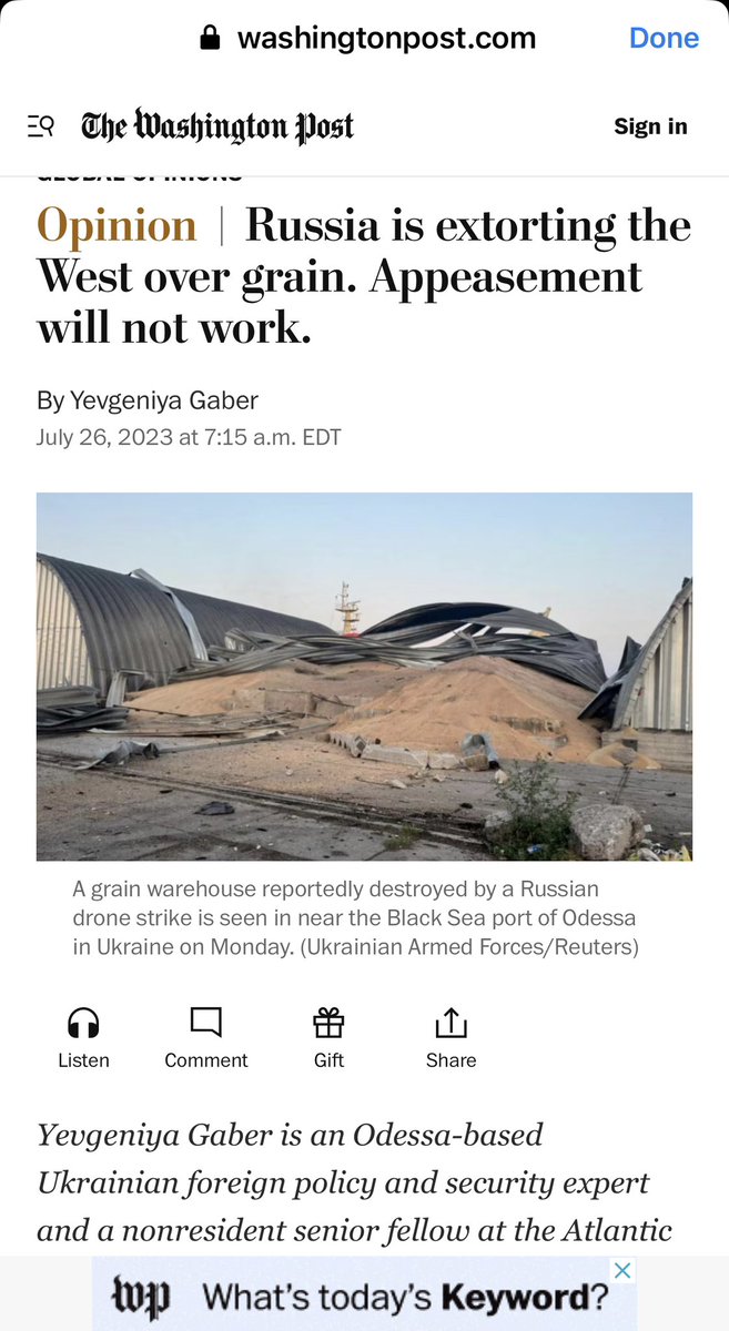 GaberYevgeniya's tweet image. To avoid global food crisis, stop feeding the beast. Russia’s hunger games must be stopped, and its domination in the Black Sea challenged. Defending freedom of commercial navigation is not escalation. Violation of it, is.

@AC_Istanbul 
@AtlanticCouncil 
@ACEurasia 
@MTSCarleton…