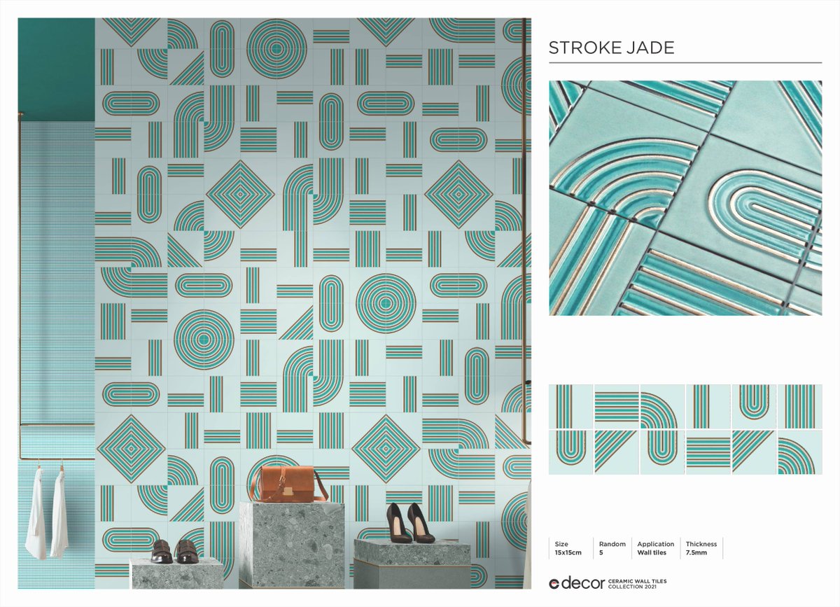 CeramicCzar's tweet photo. We are pleased to introduce our latest color of Royal Tiles, a beautiful collection that will inspire your decoration with its matt and wavy surface.

➤Royal Wall Tiles
➤150 x 150mm
➤Matt Finish
➤Thickness : 7.5mm
➤Design Code : STROKE JADE

https://t.co/swGp3hgJxm https://t.co/0xDJPTKiAM